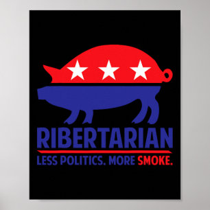 Ribertarian T-shirt Bbq En Grill Poster