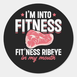 Ribeye Steak Funny Fitness Humor Ronde Sticker