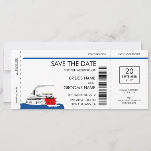 Ribreedat Wedding Save the Date Cards (Voorkant)