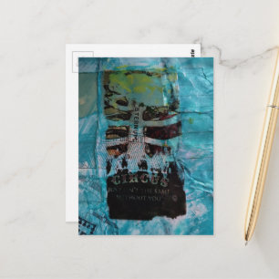 Ribs Circus willekeurige mixed media collage Briefkaart