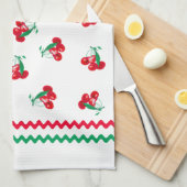 Ric Rac en Cherries Kitchen Towel Theedoek (Quarter Fold)