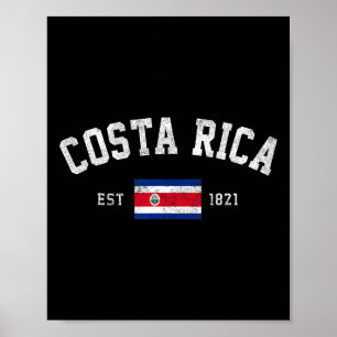 Rica Est. 1821 Costa Ricaanse vlag Onafhankelijkhe Poster