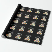Rice and Shine Grappige Sushi Roll Pun Donker BG Cadeaupapier (Uitgerold)