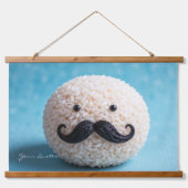 Rice Ball with Mustache Hangend Wandkleed (Voorkant)
