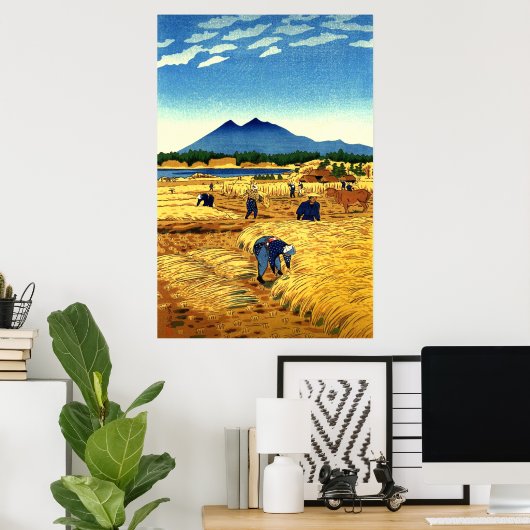 Rice Harvest Shiro Kasamatsu 1953 Poster (Thuiskantoor)