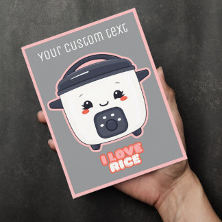 Ricecooker schattig ik hou van rijstfornuis briefkaart
