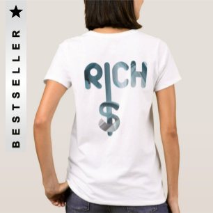 RICH Back Imprimer T-shirt Tendance Océan Bleu Abs