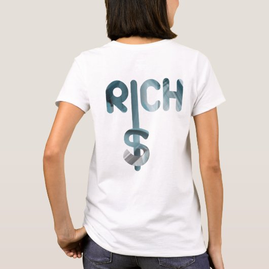 RICH Back Imprimer T-shirt Tendance Océan Bleu Abs (Dos)