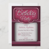 Rich Berry Fuchsia : Invitations de fête d'anniver (Devant)