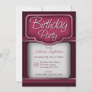 Rich Berry Fuchsia : uitnodiging van de Birthday P