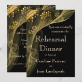 Rich Black & Gold Dinner Rehearings Uitnodiging (Voorkant / Achterkant)