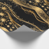 Rich Black & Gold Holiday Cadeaupapier (Hoek)