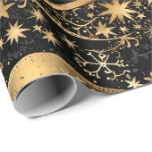 Rich Black & Gold Holiday Cadeaupapier (Rol Hoek)