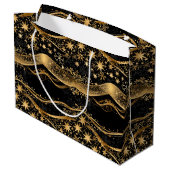 Rich Black & Gold Holiday Groot Cadeauzakje (Achterkant Gekanteld)