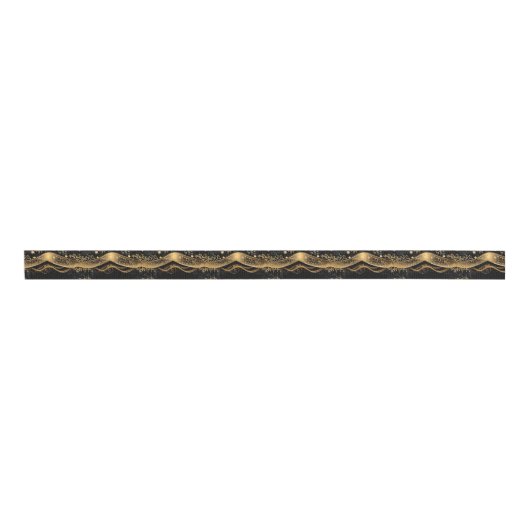 Rich Black & Gold Holiday Grosgrain Lint (Voorkant)