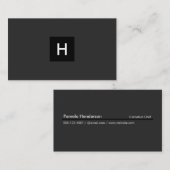 Rich Black Monogram Square Visitekaartje (Voorkant / Achterkant)