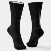 Rich Black Tones Scottish Tartan Plaid Pattern Sokken (Gebogen)
