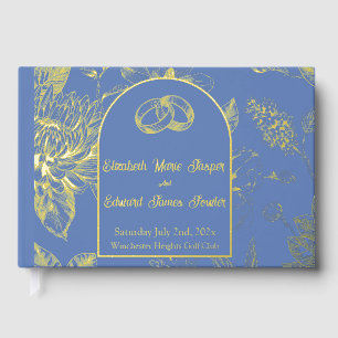 Rich Blue French Floral Toile Floral Gastenboek