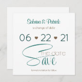 Rich BOHO Hunter Green Save the Date Kaart (Voorkant / Achterkant)