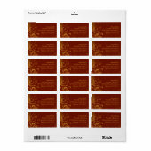 Rich Brick Red en Gold omgekeerde werveling Etiket (Full Sheet)