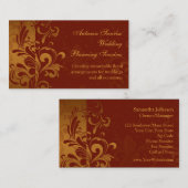 Rich Brick Red, Gold Reverse Swirl Visitekaartjes (Voorkant / Achterkant)