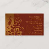 Rich Brick Red, Gold Reverse Swirl Visitekaartjes (Achterkant)