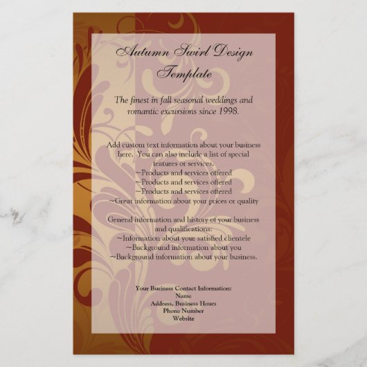 Rich Brick Red/Gold Swirl Program Menu of Flyer (Voorkant)