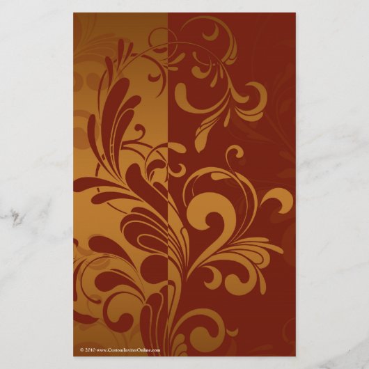 Rich Brick Red/Gold Swirl Program Menu of Flyer (Achterkant)