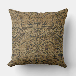Rich Brown, Black & Cream Batik Sierkussen