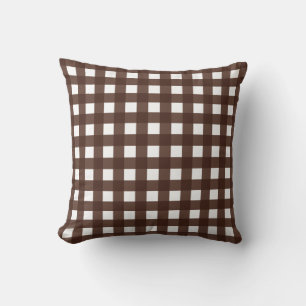 Rich Brown Gingham Check Sierkussen
