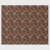 Rich Brown Golden Rustic Burnt Orange Fall Leaf Cadeaupapier (Vlak)