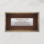 Rich Brown Leather Stitched | Ledergrens Visitekaartje (Achterkant)