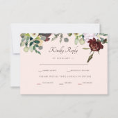 Rich Burgundy & Blush Wedding RSVP (Voorkant)