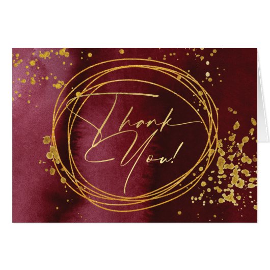 Rich Burgundy Gold Splatter Kerstfeestdag (Voorkant Horizontaal)