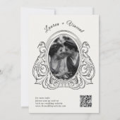 Rich Classic Bloemen QR Code Trouwfoto Kaart (Achterkant)