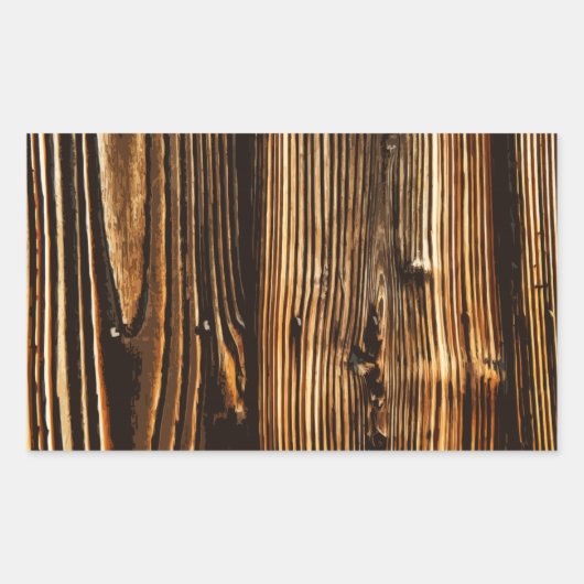 Rich Dark Wood Grain Rechthoekige Sticker (Voorkant)
