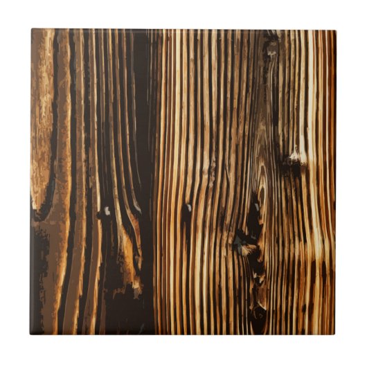 Rich Dark Wood Grain Tegeltje (Voorkant)