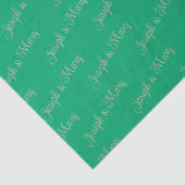 Rich Deep Jade Green & Latte Script Wedding Tissuepapier (Detail)
