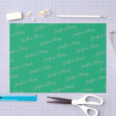 Rich Deep Jade Green & Latte Script Wedding Tissuepapier (Craft)