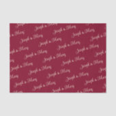 Rich Elegant Burgundy & Luxurious Champagne Script Tissuepapier (Voorkant)