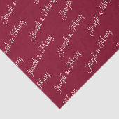 Rich Elegant Burgundy & Luxurious Champagne Script Tissuepapier (Detail)