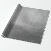 Rich Elegant Luxurous Kerstmis Silver Faux Folie Cadeaupapier (Uitgerold)