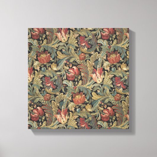 Rich Floral Tapestry Brocade Antiek Classic Canvas Afdruk (Voorkant)