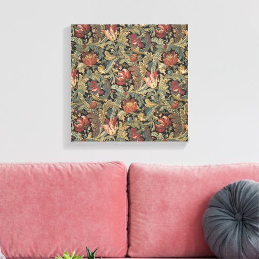 Rich Floral Tapestry Brocade Antiek Classic Canvas Afdruk (Insitu (Woonkamer))