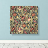 Rich Floral Tapestry Brocade Antiek Classic Canvas Afdruk (Insitu (Houten vloer))