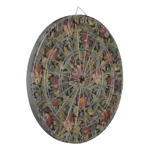 Rich Floral Tapestry Brocade Antiek Classic Dartbord (Voorkant Links)