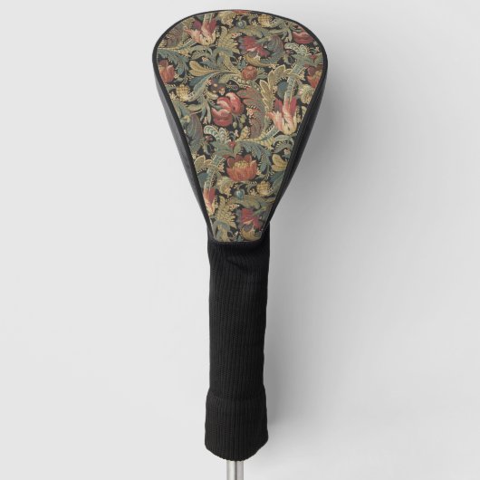 Rich Floral Tapestry Brocade Antiek Classic Golfheadcover (Voorkant)