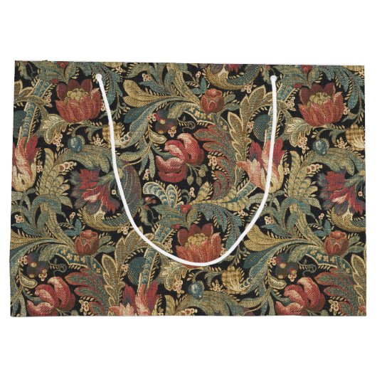 Rich Floral Tapestry Brocade Antiek Classic Groot Cadeauzakje (Achterkant)