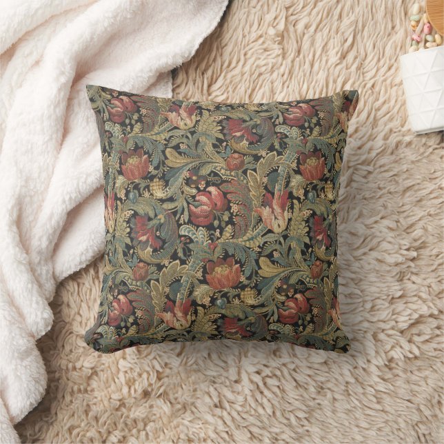 Rich Floral Tapestry Brocade Antiek Classic Kussen (Deken)