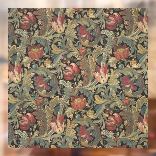 Rich Floral Tapestry Brocade Antiek Classic Raamsticker (Vel 2)